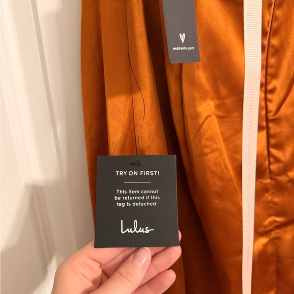 Lulu's Strapless Rust Dress - Picture 3 of 6